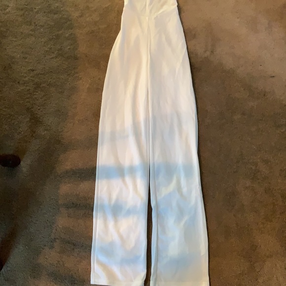 White Jumpsuit with Cross-back Straps - Picture 4 of 6